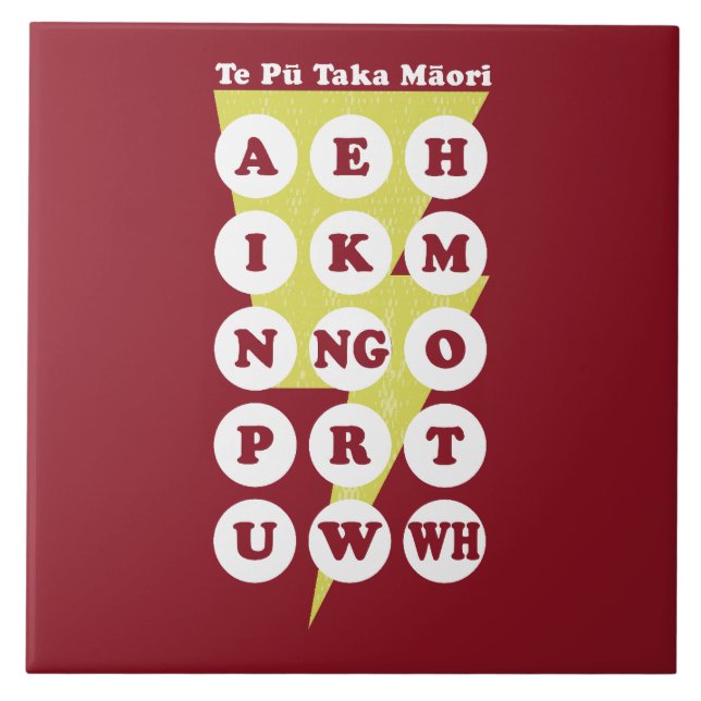 Carreau L'alphabet maori Pu Taka (Devant)
