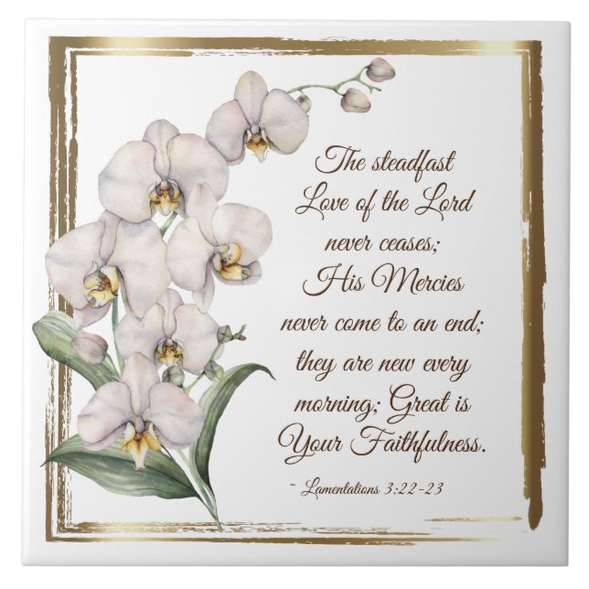 Carreau Lamentations 3:22-23 Steadfast Amour du Seigneur (Devant)