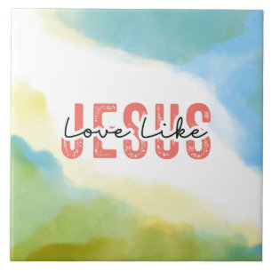 Carreau L'amour comme Jésus Inspirationnel Citation chréti