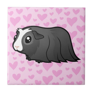 Carreau L'amour du cochon de Guinée (cheveux longs)
