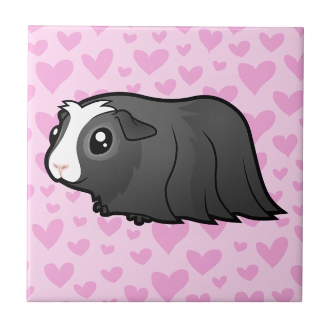 Carreau L'amour du cochon de Guinée (cheveux longs) (Devant)