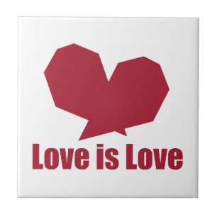 Carreau L'amour est amour coeur rouge