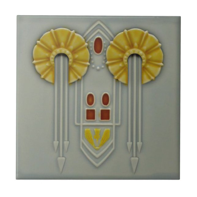 Carreau L'ancien Jugendstil Gray Repro Faux Relief (Devant)