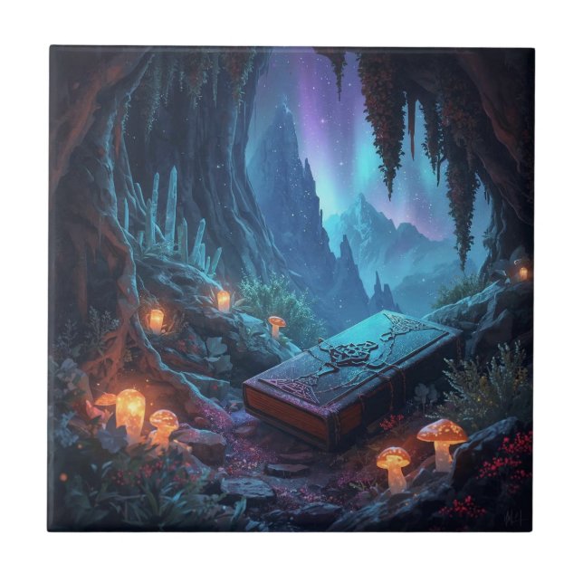 Carreau Lanterns, Mushrooms, and a Book (Devant)