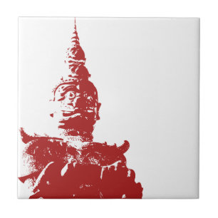Carreau Lao Giant Guardian .. Parc du Bouddha, Vientiane, 