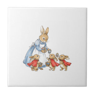 Carreau Lapin de Pâques Cottagecore Vintage Lapin Femme Fi
