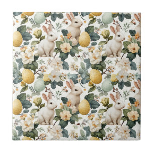 Carreau Lapin de Pâques Floral Vintage (7)