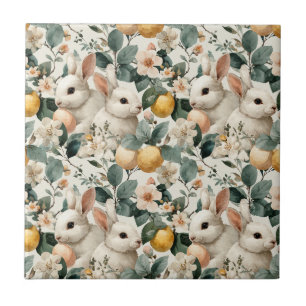 Carreau Lapin de Pâques Floral Vintage (9)