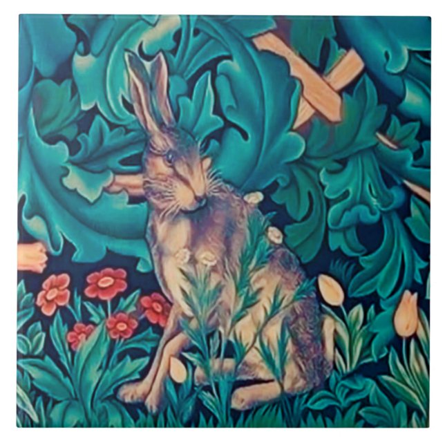 Carreau Lapin en Forêt, Carrelage en céramique William Mor (Devant)