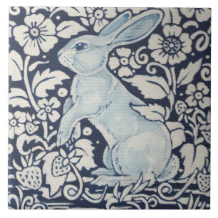 Carreau Lapin, Fraise en Bleu & Blanc Été Folithe