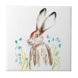 Carreau Lapin Lapin Lièvre Floral Animal Mignonne faune sa