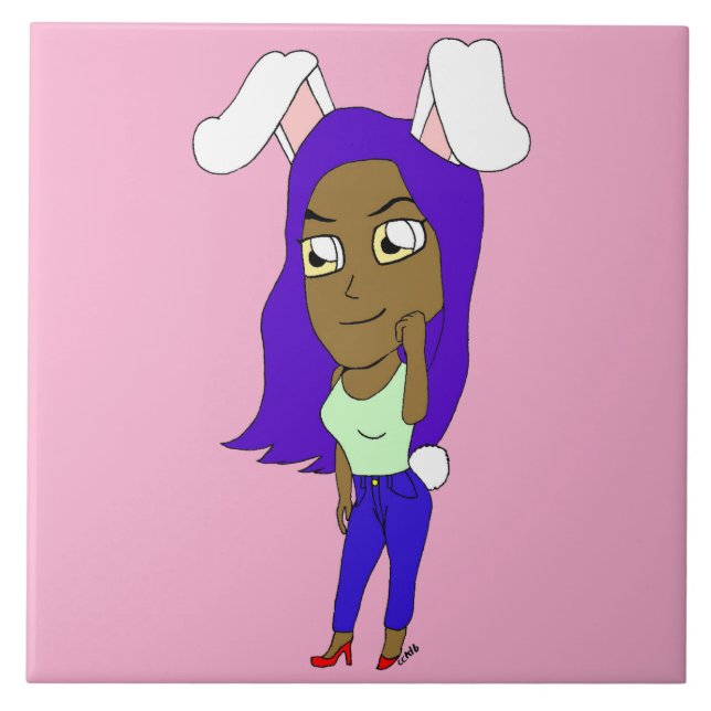 Carreau Lapine Chibi en fille (Devant)