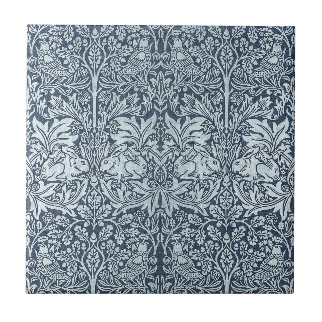 Carreau Lapins blancs - William Morris (Devant)