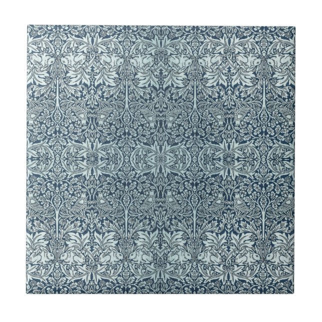 Carreau Lapins blancs - William Morris (Devant)