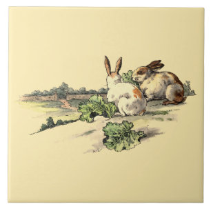 Carreau Lapins vintages de l'époque victorienne