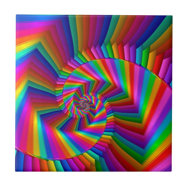 Carreau L'arc-en-ciel barre la tuile en spirale de (Devant)