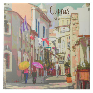 Carreau L'arrière des rues de Chypre Voyage Poster Style A