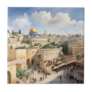Carreau L'art de l'aquarelle Jérusalem Israël