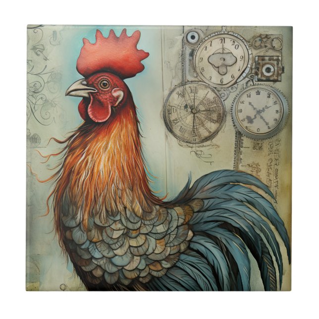 Carreau L'art du coq de poulet (Devant)