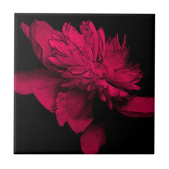 Carreau L'art floral de Red Peony (Devant)
