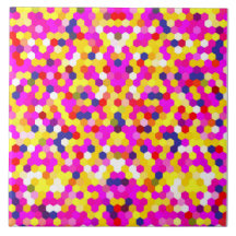 l'art motif hexagone rose coloré