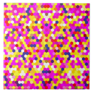Carreau l'art motif hexagone rose coloré