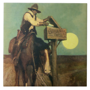 Carreau L'art occidental “Rural Delivery” par NC Wyeth