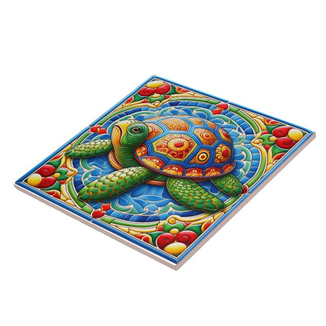 Carreau L'art océanique de la tortue marine (Côté)