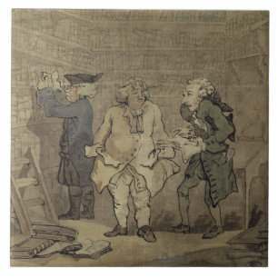 Carreau L'auteur et son éditeur, 1784 (lavage gris et