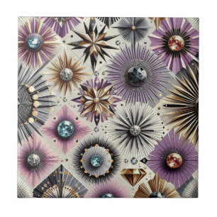 Carreau Lavande Diamant Mid Century Moderne