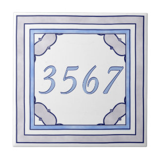 Carreau Lavande et petit numéro de maison bleu