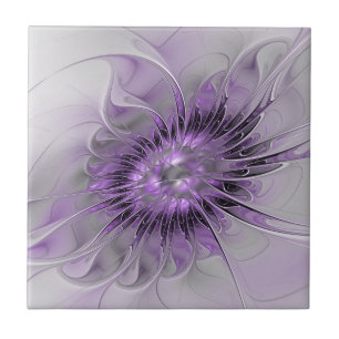 Carreau Lavande Fleur Dream Moderne Abstrait Fractal Art