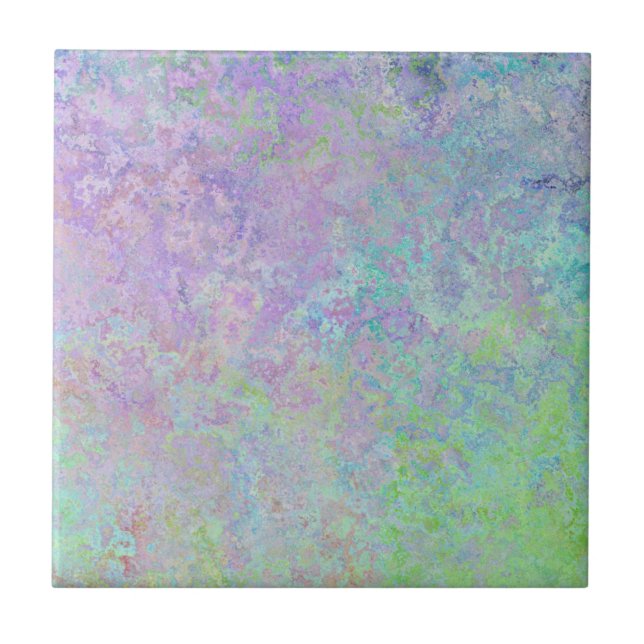 Carreau Lavender Dream Neon Pastel Encre d'alcool Abstrait (Devant)