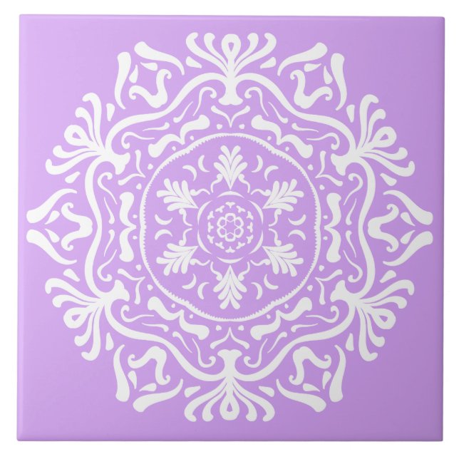 Carreau Lavender Mandala (Devant)
