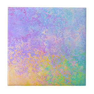 Carreau Lavender Sunrise Pastel Neon Encre d'alcool Abstra