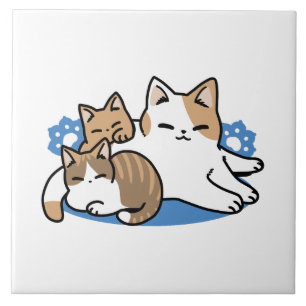 Carreau Laze Furr Days - Cute Lazy Cats Design