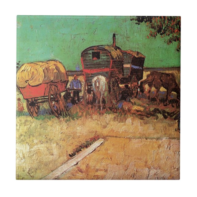 Carreau L'campement des Tziganes avec Caravanes, Van Gogh (Devant)