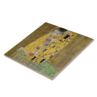 Carreau Le baiser de Gustav Klimt peinture d'art