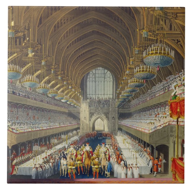 Carreau Le banquet royal, premier cours, d'un album cel (Devant)