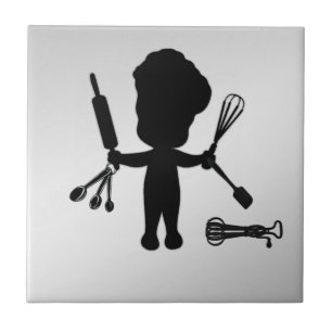 Carreau Le boulanger jongle avec ses ustensiles / outils