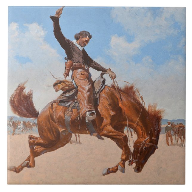 Carreau Le Bronco Buster (par Frederic Remington) (Devant)