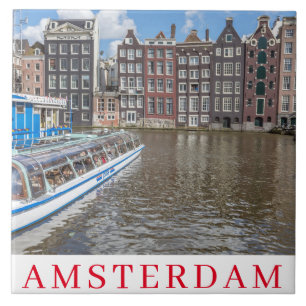 Carreau Le canal d'Amsterdam abrite des tuiles en céramiqu