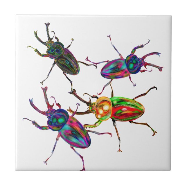 Carreau Le cerf-volant freakly coléoptères insectes cadeau (Devant)