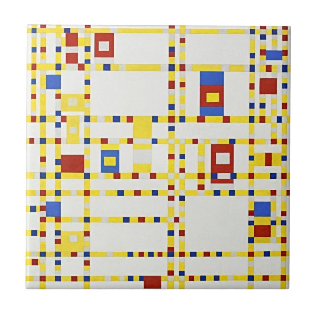 Carreau Le chef-d'oeuvre de Piet Mondrian Broadway Boogie  (Devant)