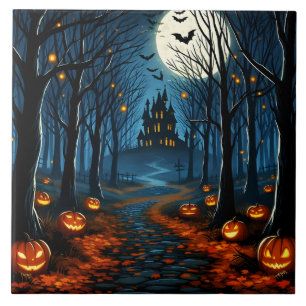 Carreau Le chemin de la forêt hantée- Halloween