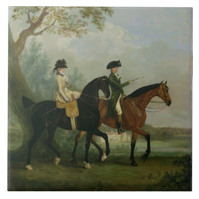 Carreau Le chéri. Équitation de Marcia Pitt avec son (Devant)