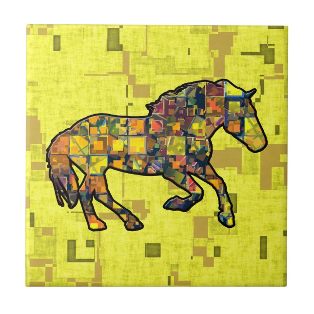 Carreau Le CHEVAL COURANT A AJUSTÉ la tuile (Devant)