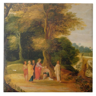 Carreau Le Christ guérissant l'homme aveugle