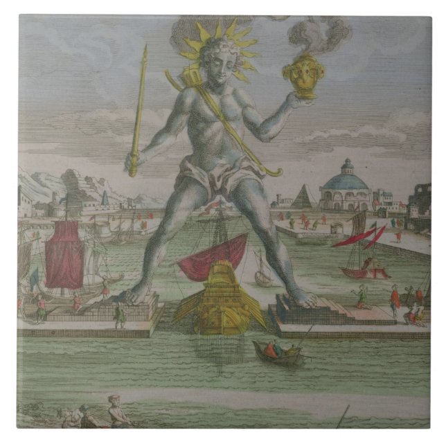 Carreau Le colosse de Rhodes, détail du strad de statue (Devant)