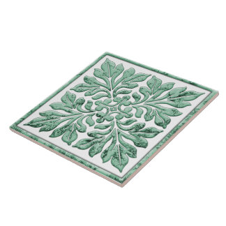 Carreau Le cool anglais antique de tuile s'est fané vert